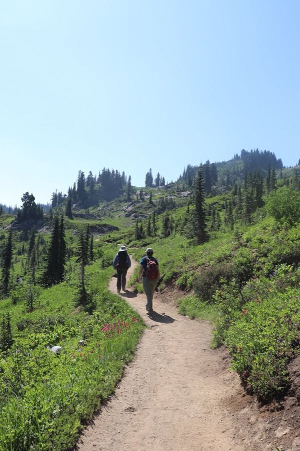 Hikers on the Naches Peak Loop