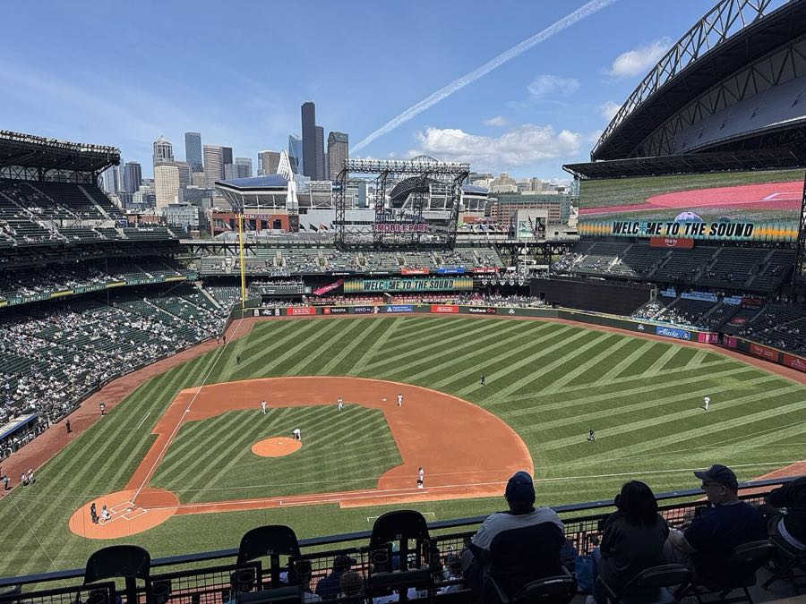 T-Mobile Park with the roof open